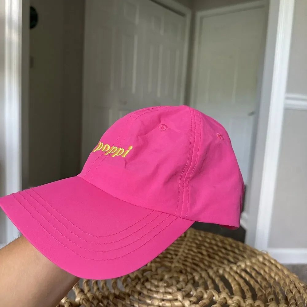 Authentic Poppi Soda Baseball Cap In Pink & Yellow NWOT Rare Merch